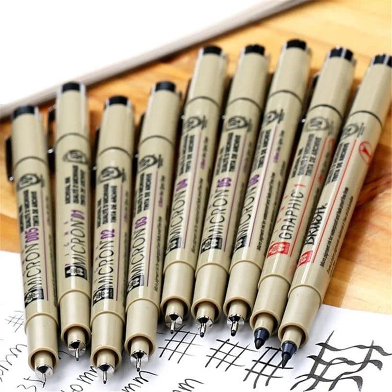 image-7/9/11/12 pcs Sakura Pigma Micron Pen Needle drawing Pen Lot 005 01 02 03 04 05 08 Brush pen Art Markers
