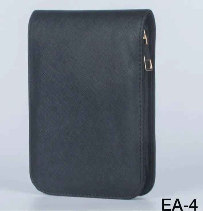 image-High Quality Top Great Black Brown Leather Pencil Case For 12 Fountain Or Roller Ball Pen Case