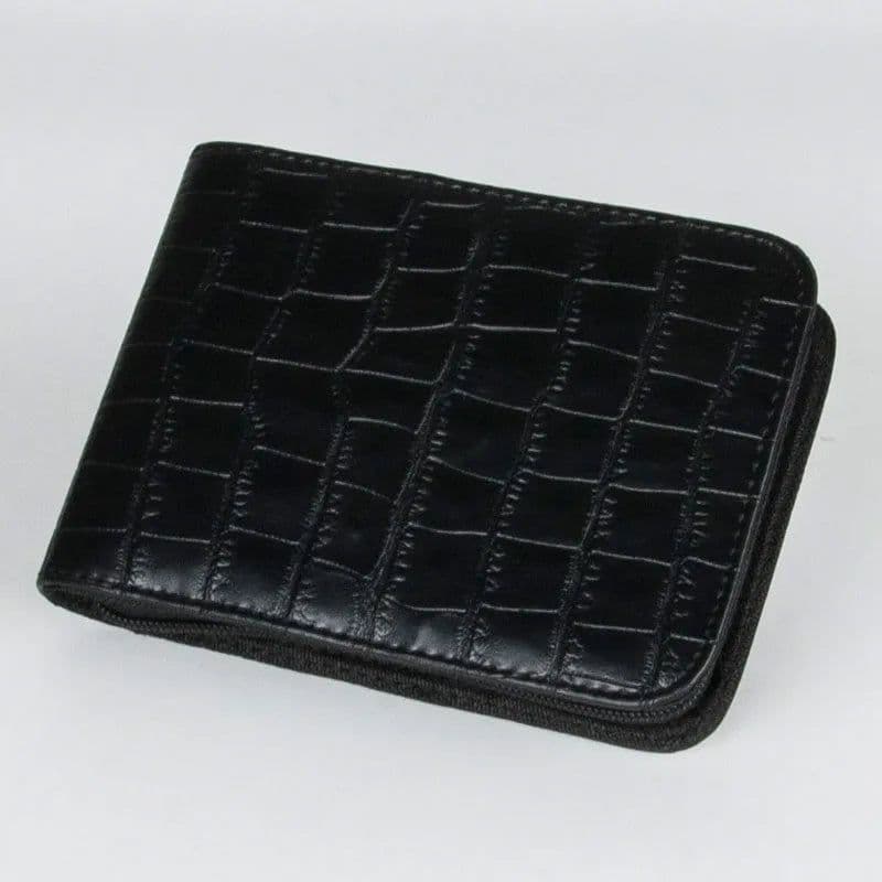 image-High Quality Top Great Black Brown Leather Pencil Case For 12 Fountain Or Roller Ball Pen Case