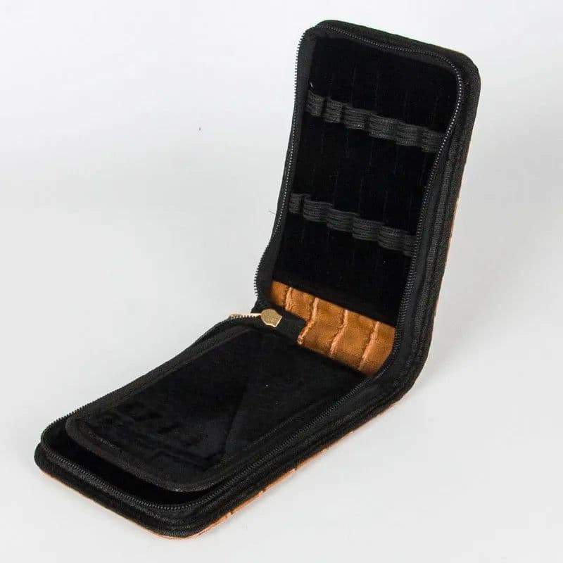 image-High Quality Top Great Black Brown Leather Pencil Case For 12 Fountain Or Roller Ball Pen Case