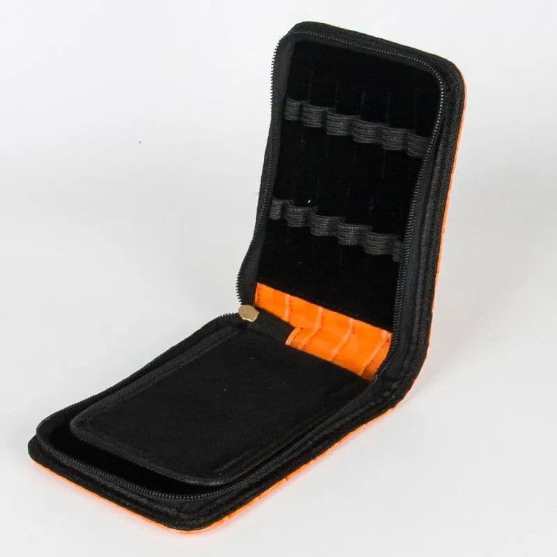 image-High Quality Top Great Black Brown Leather Pencil Case For 12 Fountain Or Roller Ball Pen Case