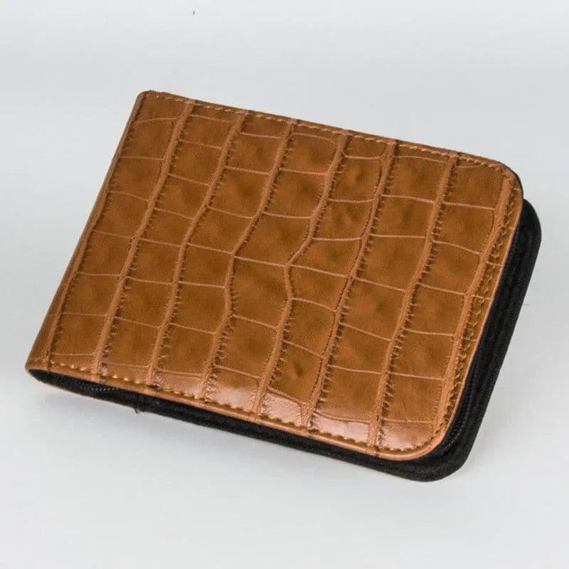 image-High Quality Top Great Black Brown Leather Pencil Case For 12 Fountain Or Roller Ball Pen Case