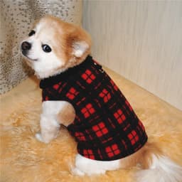 image-Plaid Dog Winter Coat Dog Fleece Jacket Dog Vest Cold Weather Pet Apparel with Leash D-Ring for Small Dogs Cats