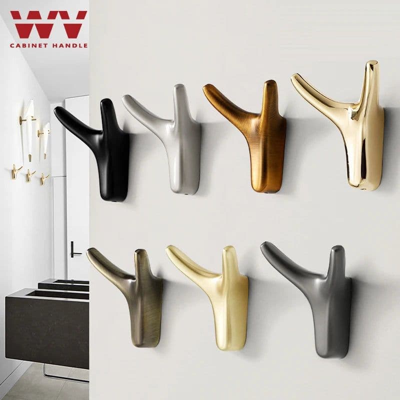 image-Wall Hanging Clothes Hook Bedroom Robe Hook Door Coat Hanger Hook Kitchen Cabinet Storage Hook Towel Hook Bathroom Accessories