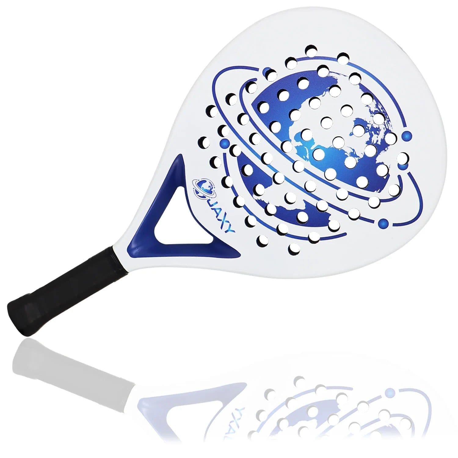 image-Padel Racket Carbon Fiber Surface with Foam Core 360-375g Diamond Shape Padel Paddle Racket