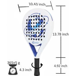 image-Padel Racket Carbon Fiber Surface with Foam Core 360-375g Diamond Shape Padel Paddle Racket