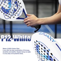 image-Padel Racket Carbon Fiber Surface with Foam Core 360-375g Diamond Shape Padel Paddle Racket