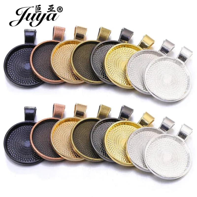 image-80PCS 20/25/30mm Pendant Cabochon Base For Jewelry Making DIY Necklaces Chokers Keychains Crafts Accessories Findings Wholesale
