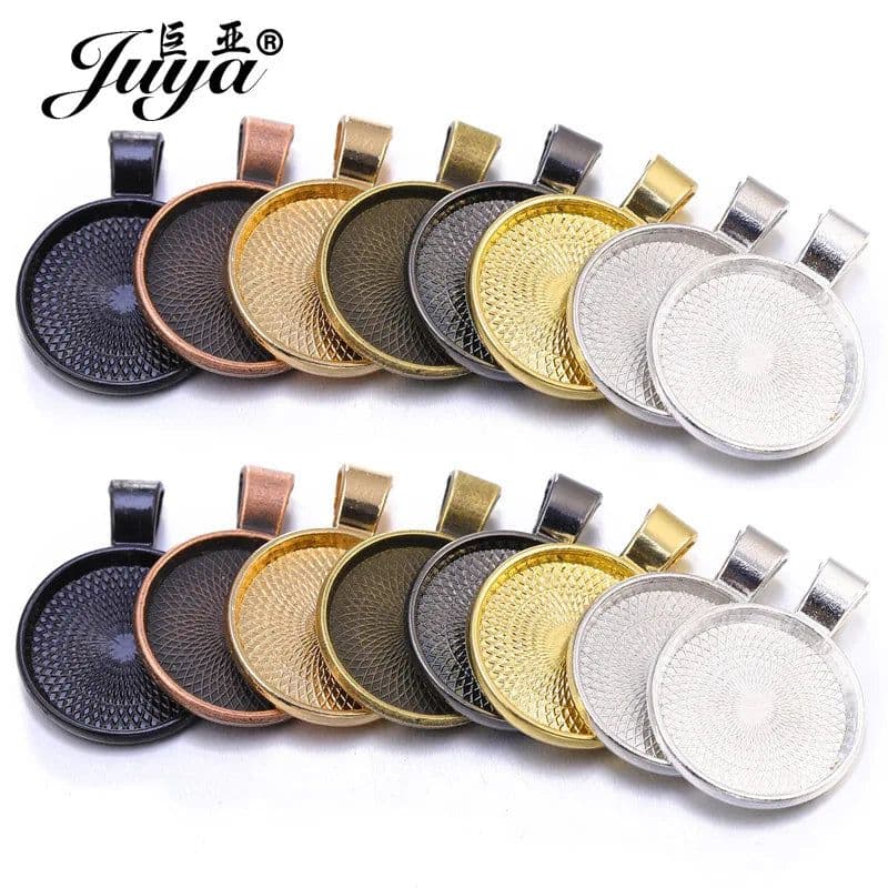 image-80PCS 20/25/30mm Pendant Cabochon Base For Jewelry Making DIY Necklaces Chokers Keychains Crafts Accessories Findings Wholesale