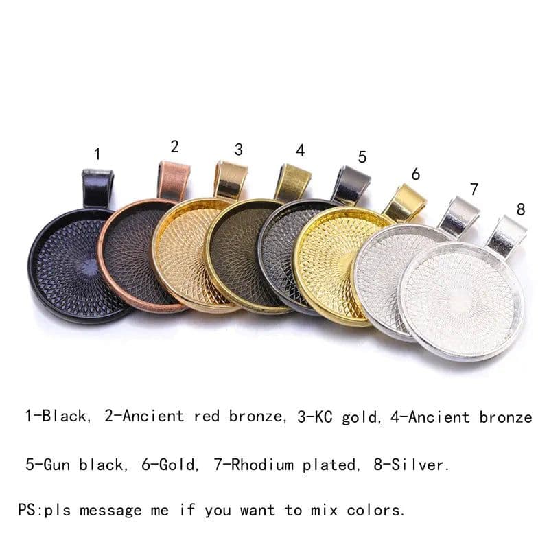 image-80PCS 20/25/30mm Pendant Cabochon Base For Jewelry Making DIY Necklaces Chokers Keychains Crafts Accessories Findings Wholesale