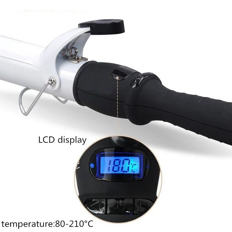 image-LCD Temperature Adjustment Hair Curler Professional Curling Irons Wand Wavers Beauty Styling Tools