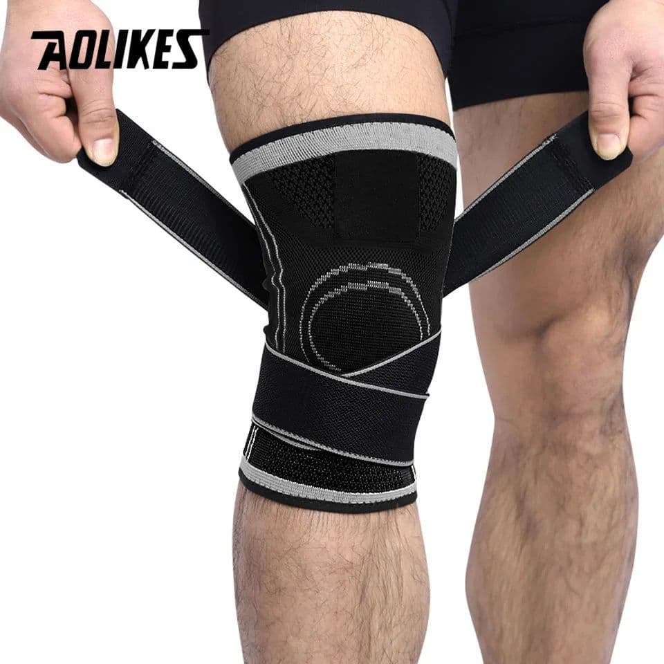 image-AOLIKES 1PCS Knee Support Professional Protective Sports Knee Pad Breathable Bandage Knee Brace Basketball Tennis Cycling