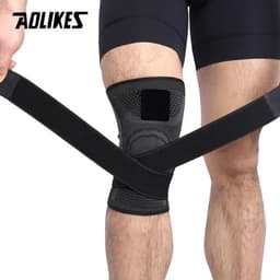 image-AOLIKES 1PCS Knee Support Professional Protective Sports Knee Pad Breathable Bandage Knee Brace Basketball Tennis Cycling