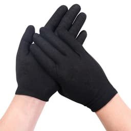 image-6/12Pairs Black Cotton Gloves Soft Moisturizing Overnight Eczema Cloth Gloves Stretch Washable Jewelry Inspection Working Gloves