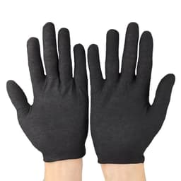 image-6/12Pairs Black Cotton Gloves Soft Moisturizing Overnight Eczema Cloth Gloves Stretch Washable Jewelry Inspection Working Gloves