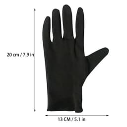 image-6/12Pairs Black Cotton Gloves Soft Moisturizing Overnight Eczema Cloth Gloves Stretch Washable Jewelry Inspection Working Gloves