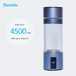 image-BlueVida Max 4500ppb DuPont N117 SPE/PEM Hydrogen Rich Water Bottle Generator Super Antioxidant ORP Can Breath H2 With Nose Kit