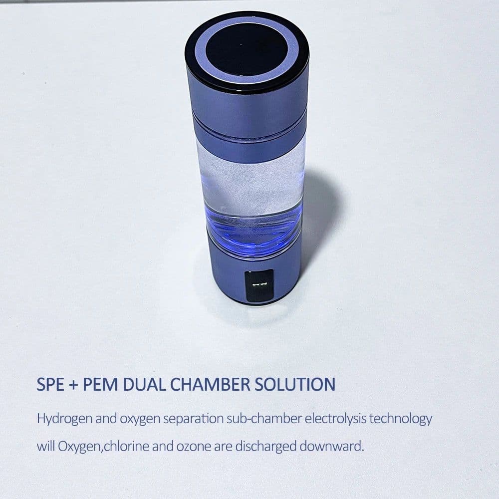 image-BlueVida Max 4500ppb DuPont N117 SPE/PEM Hydrogen Rich Water Bottle Generator Super Antioxidant ORP Can Breath H2 With Nose Kit