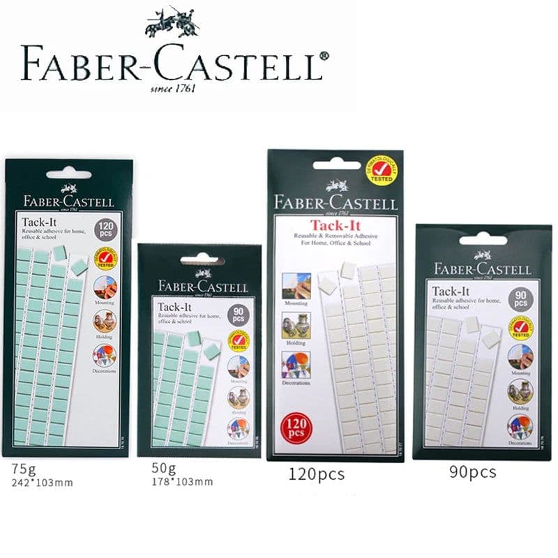 image-Faber castell Tack It Reusable & Revovable Adhesive Glue 50g/90Pcs 75g/120Pcs Blue/White For Home Office School