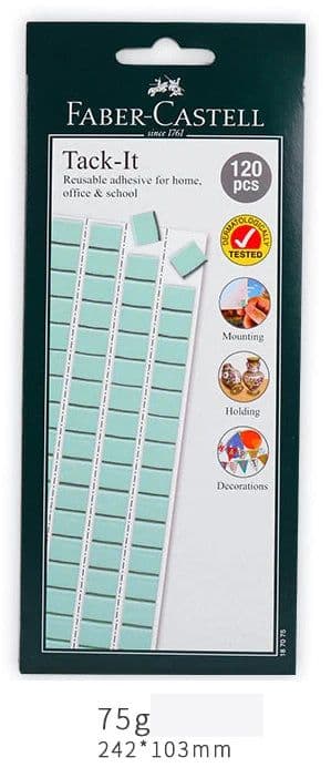 image-Faber castell Tack It Reusable & Revovable Adhesive Glue 50g/90Pcs 75g/120Pcs Blue/White For Home Office School