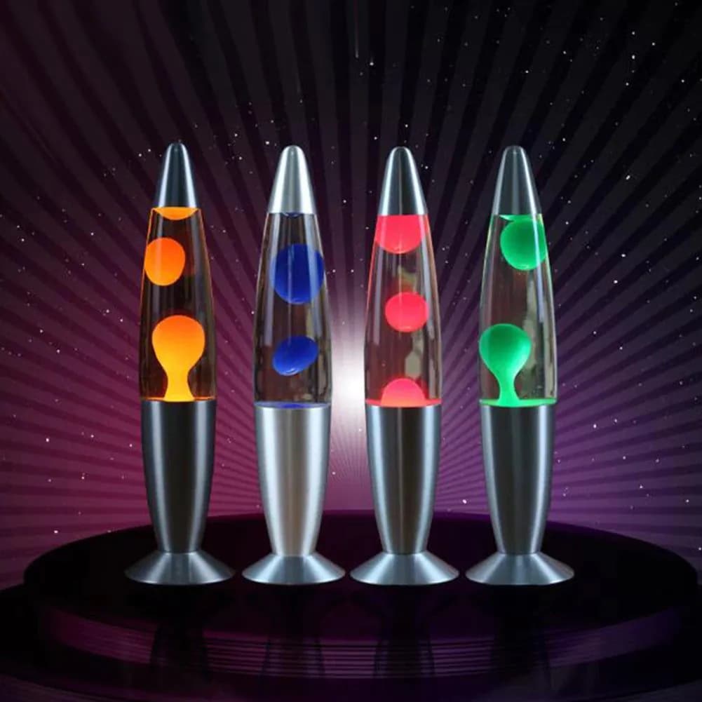 image-EU Plug Metal Base Wax Lava Lamp Night Light For Home Garden Evening Birthday Party Wedding Room Bedroom Table Decor