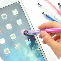 image-5 Pcs/lot Cute Crystal Pen Diamond Ballpoint Pens Stationery Ballpen 2 In 1 Crystal Stylus Pen Touch Pen