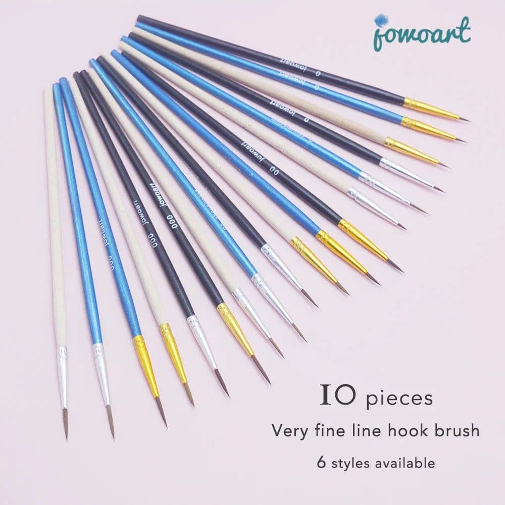 image-10Pcs/Set Fine Hand-painted Thin Hook Line Pen Short Wood Rod Drawing Art Pen Paint Brush Art Supplies Nylon Brush Special Offer