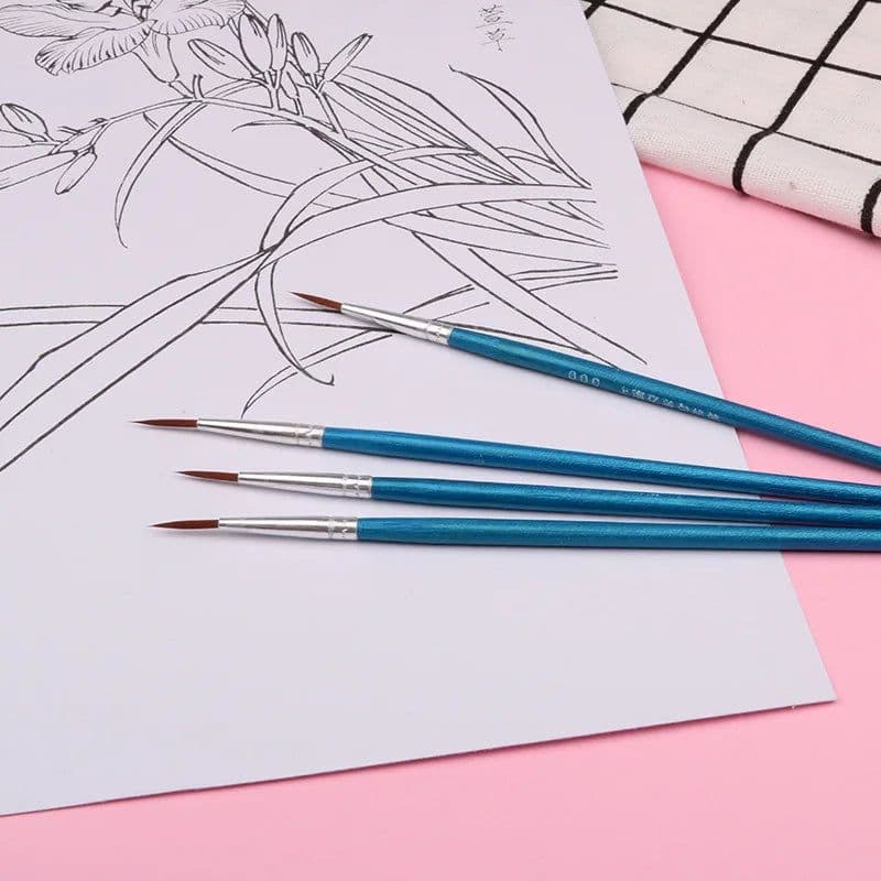 image-10Pcs/Set Fine Hand-painted Thin Hook Line Pen Short Wood Rod Drawing Art Pen Paint Brush Art Supplies Nylon Brush Special Offer