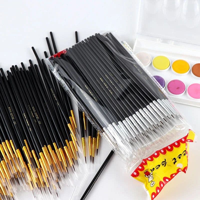 image-10Pcs/Set Fine Hand-painted Thin Hook Line Pen Short Wood Rod Drawing Art Pen Paint Brush Art Supplies Nylon Brush Special Offer