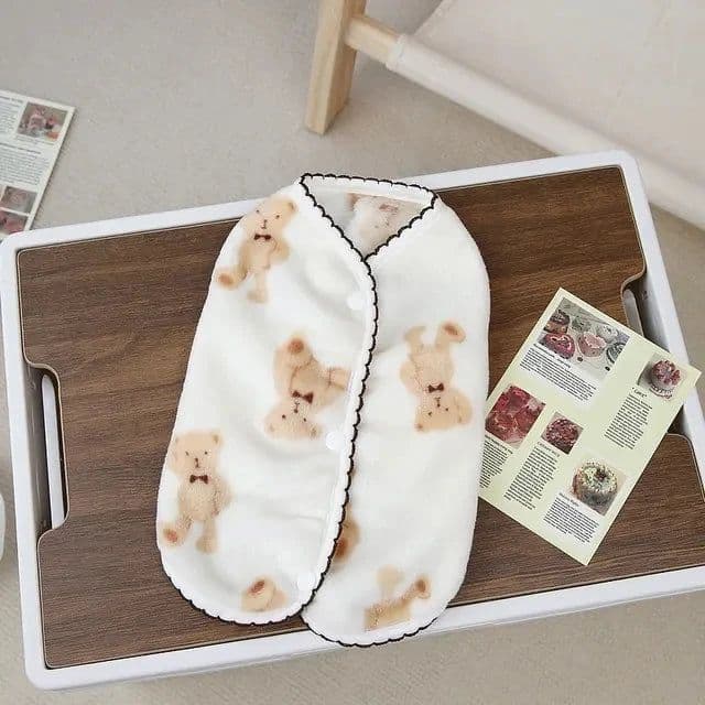 image-Pet Clothes Autumn Winter Medium Small Dog Plush Vest Cute Sweater Warm Velvet Kitten Puppy Sweet Cardigan Chihuahua Yorkshire