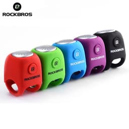 image-ROCKBROS Electric Cycling Bell 90 dB Horn Rainproof MTB Bicycle Handlebar Silica Gel Shell Ring Bike Bell Bicycle Accessories