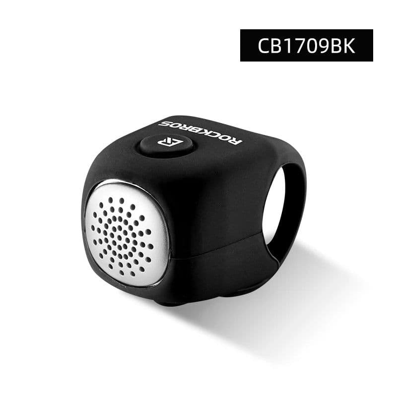 image-ROCKBROS Electric Cycling Bell 90 dB Horn Rainproof MTB Bicycle Handlebar Silica Gel Shell Ring Bike Bell Bicycle Accessories