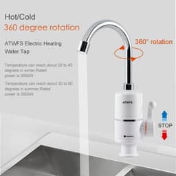 image-ATWFS Tankless Electric Newest Water Heater Kitchen Instant Hot Water Tap Heater Water Faucet Instantaneous Heater 3000w