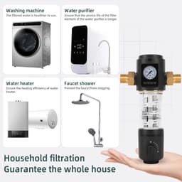 image-OSWNKW-03 Pre Filter Purifier Whole House Spin Down Sediment Water Filter Central Prefilter System Backwash Stainless Steel Mesh