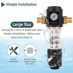 image-OSWNKW-03 Pre Filter Purifier Whole House Spin Down Sediment Water Filter Central Prefilter System Backwash Stainless Steel Mesh