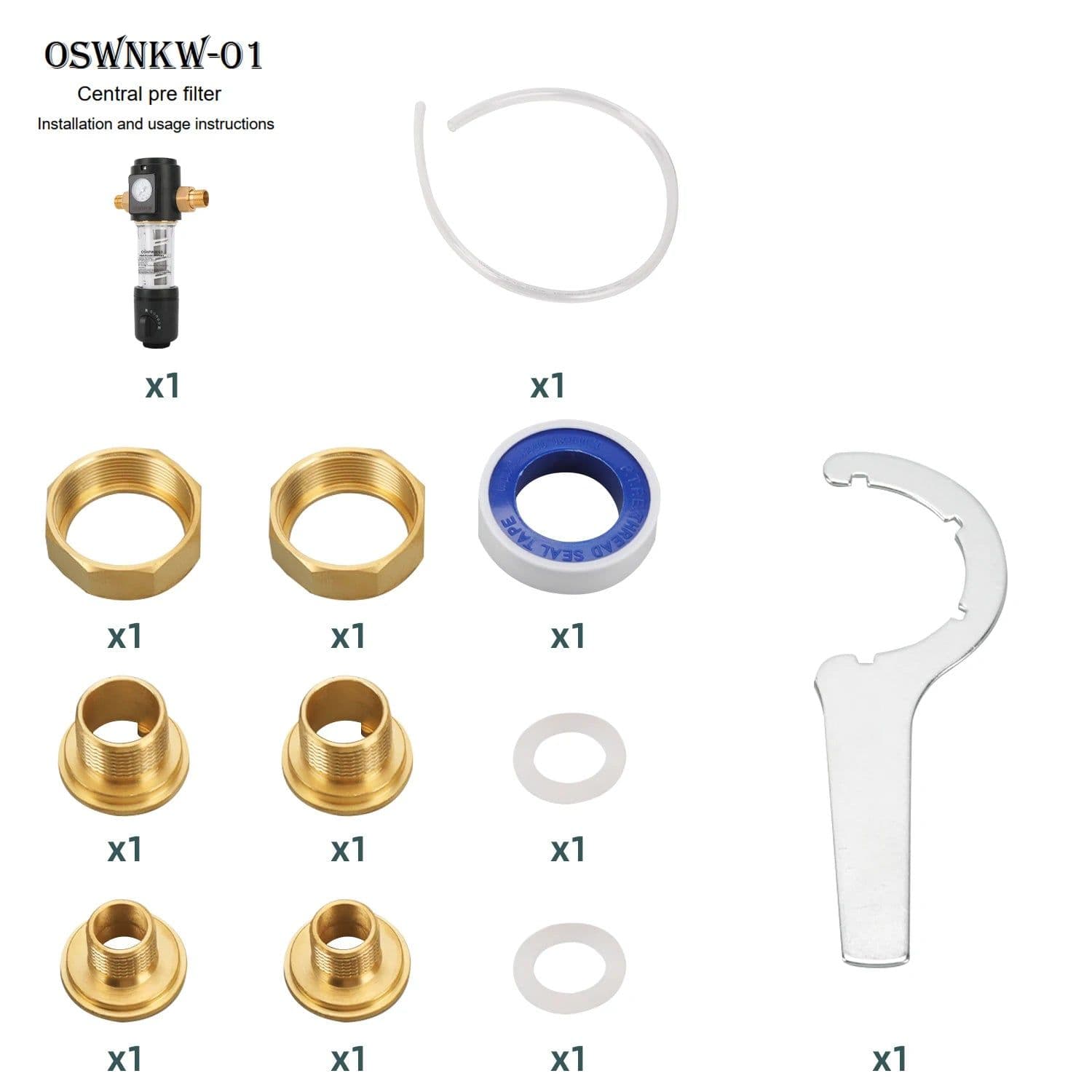 image-OSWNKW-03 Pre Filter Purifier Whole House Spin Down Sediment Water Filter Central Prefilter System Backwash Stainless Steel Mesh