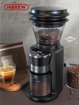 image-HiBREW Automatic Burr Mill Electric Coffee Grinder with 34 Gears for Espresso American Coffee Pour Over Visual Bean Storage G3