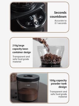image-HiBREW Automatic Burr Mill Electric Coffee Grinder with 34 Gears for Espresso American Coffee Pour Over Visual Bean Storage G3