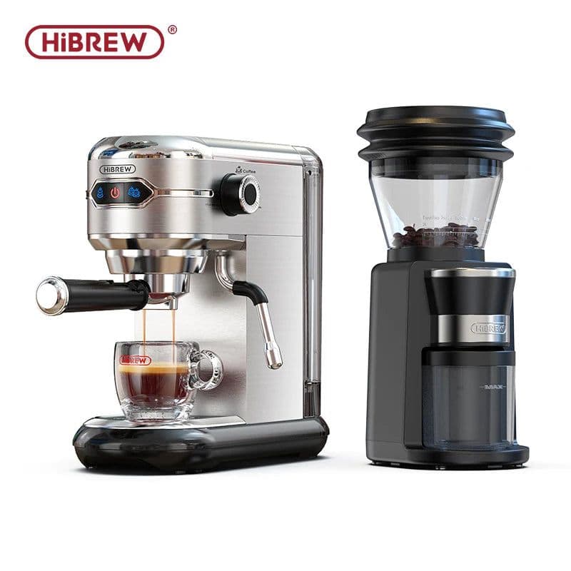 image-HiBREW Automatic Burr Mill Electric Coffee Grinder with 34 Gears for Espresso American Coffee Pour Over Visual Bean Storage G3