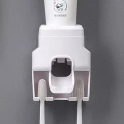 image-Creative Toothbrush Holder Set Toothpaste Dispenser Wall Mount Stand Bathroom Accessories Set Rolling Automatic Squeezer