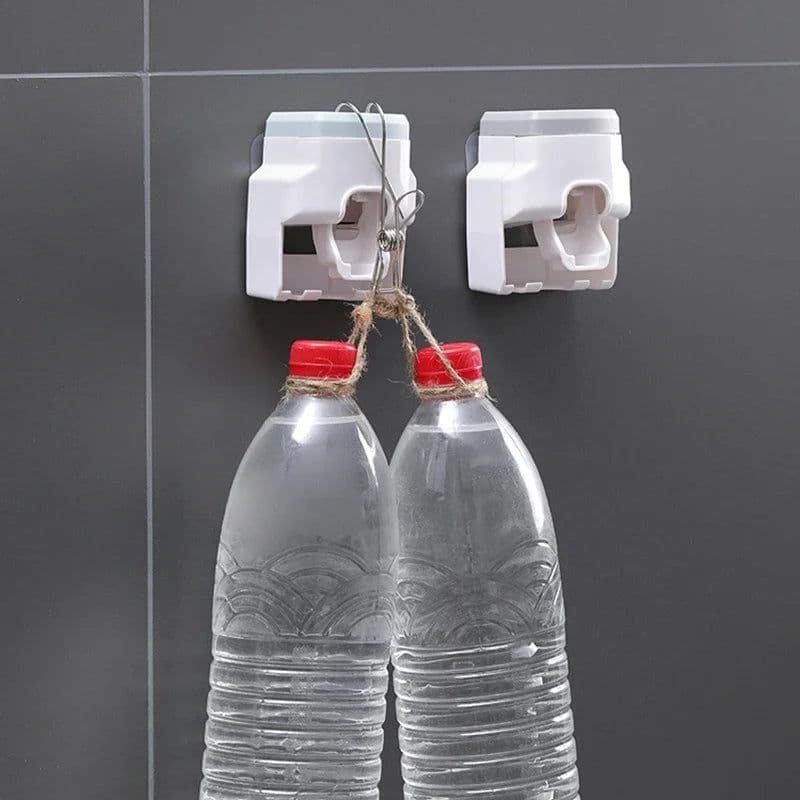 image-Creative Toothbrush Holder Set Toothpaste Dispenser Wall Mount Stand Bathroom Accessories Set Rolling Automatic Squeezer