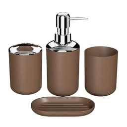 image-4pcs ABS Plastic Bathroom Accessories Set Toothbrush Cup Toothbrush Holder Soap Dish Countertop Decor for Home Hotel