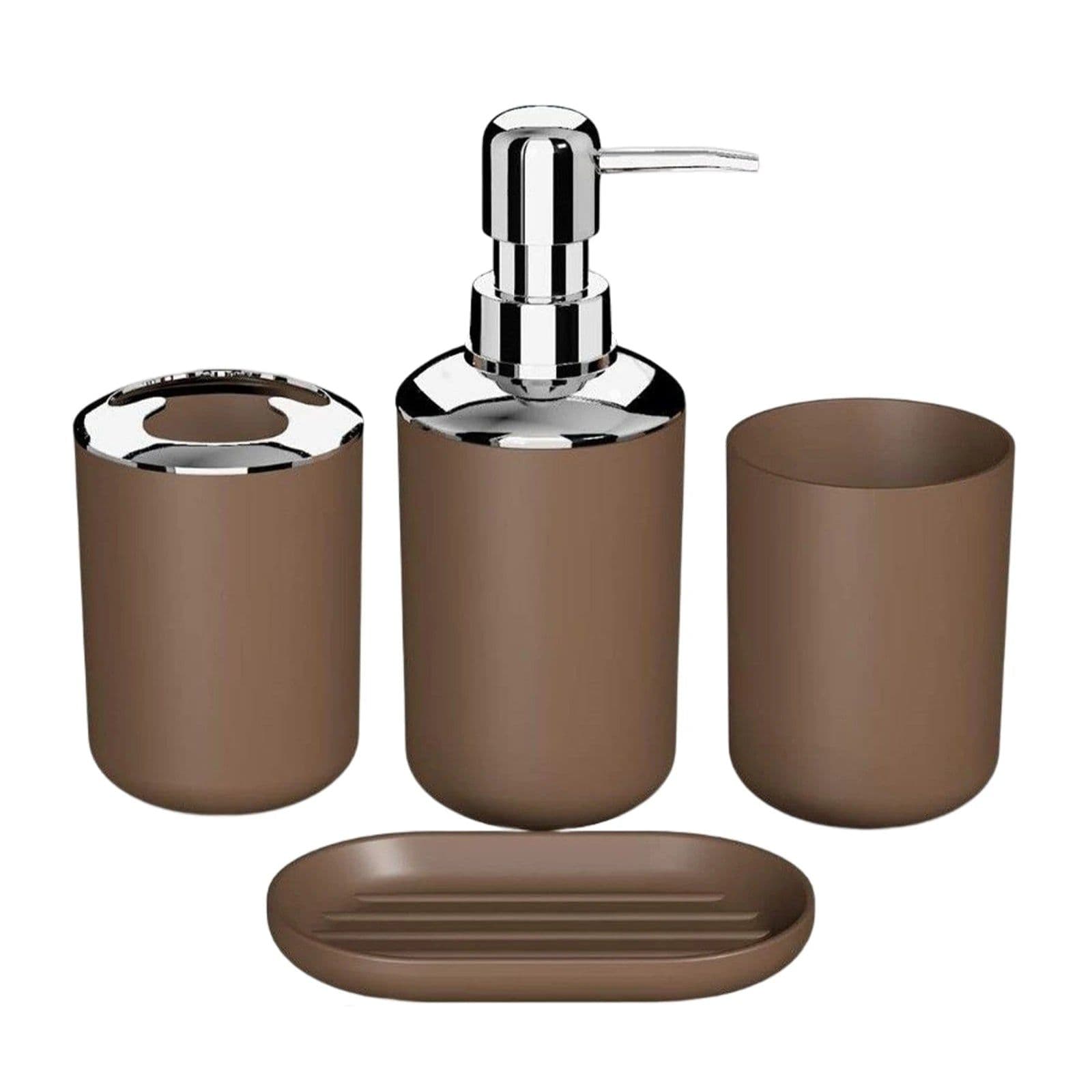 image-4pcs ABS Plastic Bathroom Accessories Set Toothbrush Cup Toothbrush Holder Soap Dish Countertop Decor for Home Hotel