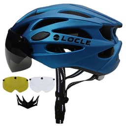 image-LOCLE Magnetic Goggles Cycling Helmet Men Women Bicycle Helmet Lenses MTB Bike Helmet Road Mountain Helmet Removable Sunvisor