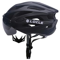 image-LOCLE Magnetic Goggles Cycling Helmet Men Women Bicycle Helmet Lenses MTB Bike Helmet Road Mountain Helmet Removable Sunvisor