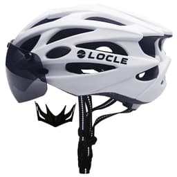 image-LOCLE Magnetic Goggles Cycling Helmet Men Women Bicycle Helmet Lenses MTB Bike Helmet Road Mountain Helmet Removable Sunvisor
