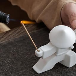image-Incense Stick Burner Unique White-Porcelain Incense Stick Holder Chinese Ceramic Samurai Censer Holder Home Decor for Home