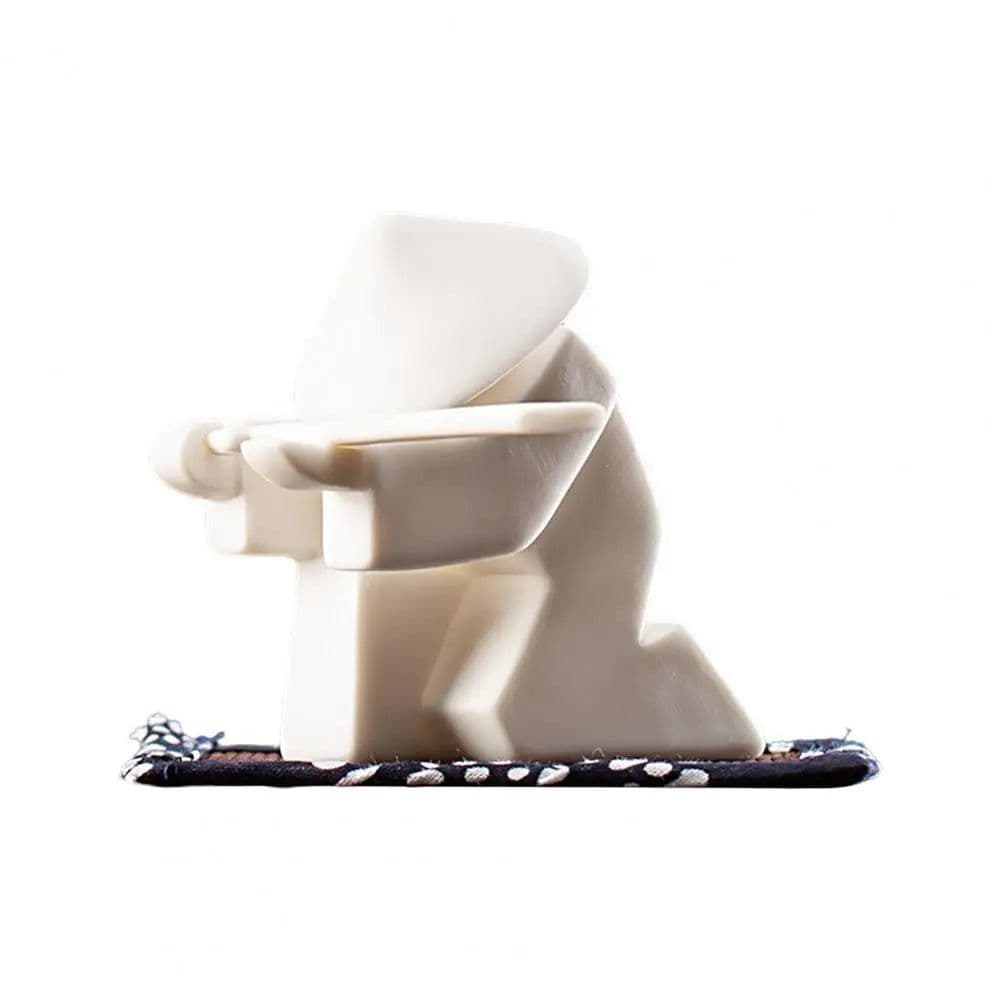 image-Incense Stick Burner Unique White-Porcelain Incense Stick Holder Chinese Ceramic Samurai Censer Holder Home Decor for Home