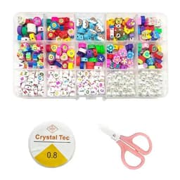 image-Polymer Clay Beads Set Letter Imitation Pearl Beads Kit Simle Soft Pottery Beads Gift Box for DIY Craft Jewelry Making Supplies