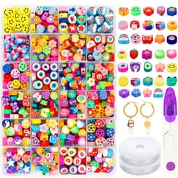 image-Polymer Clay Beads Set Letter Imitation Pearl Beads Kit Simle Soft Pottery Beads Gift Box for DIY Craft Jewelry Making Supplies